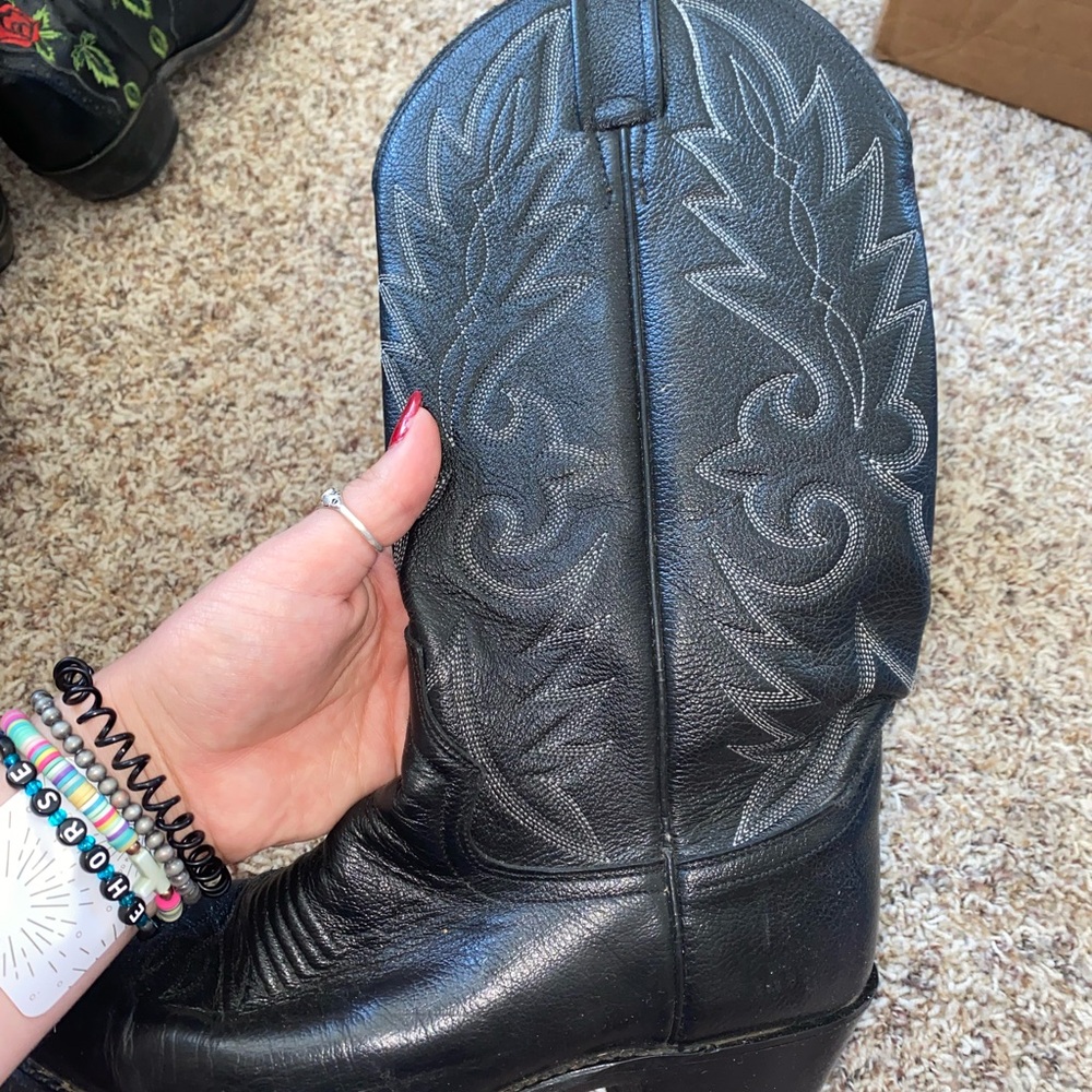 Dan Post Black Leather Cowboy Boots
